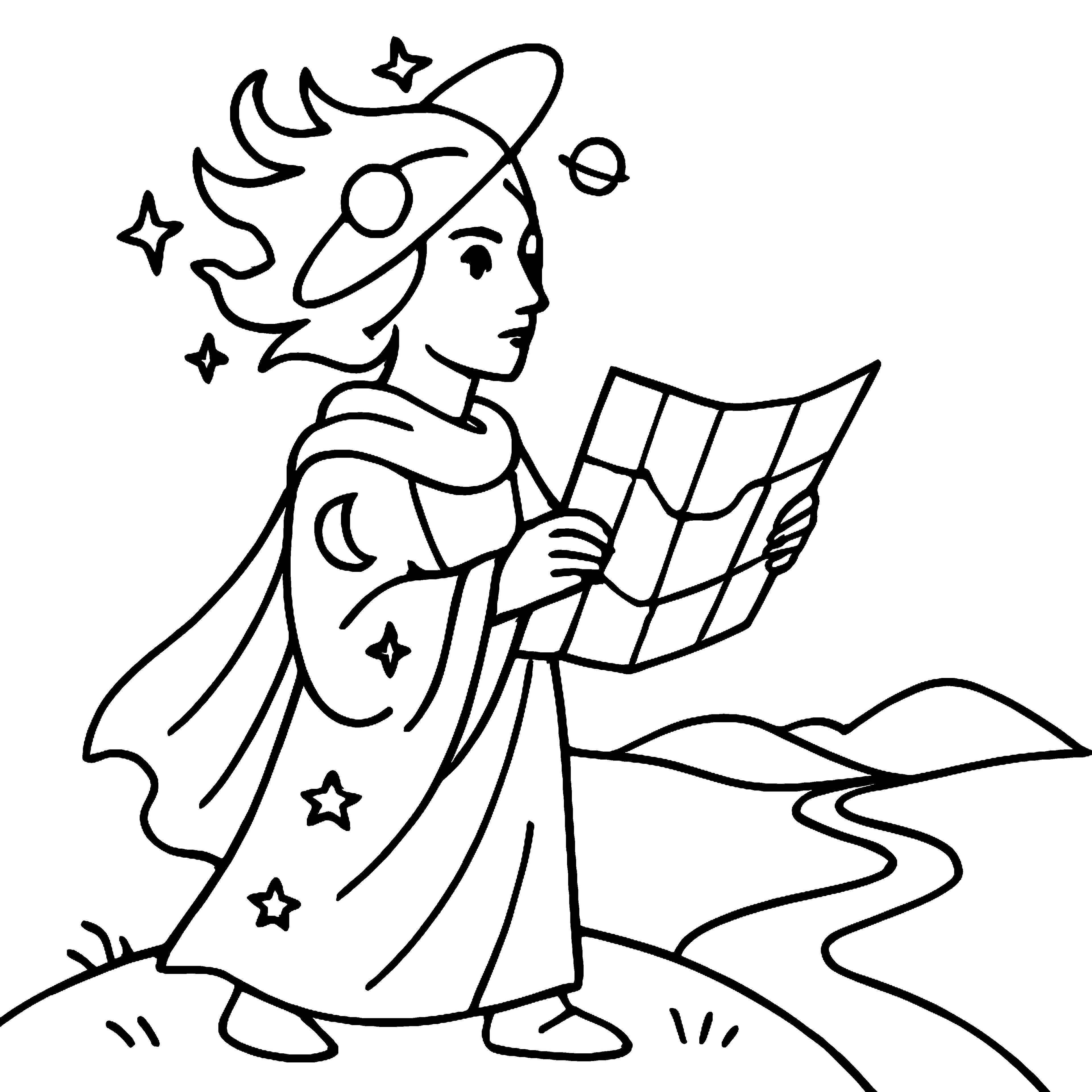 Cosmic Zodiac Coloring Book for Adults & Teens Example Image 3