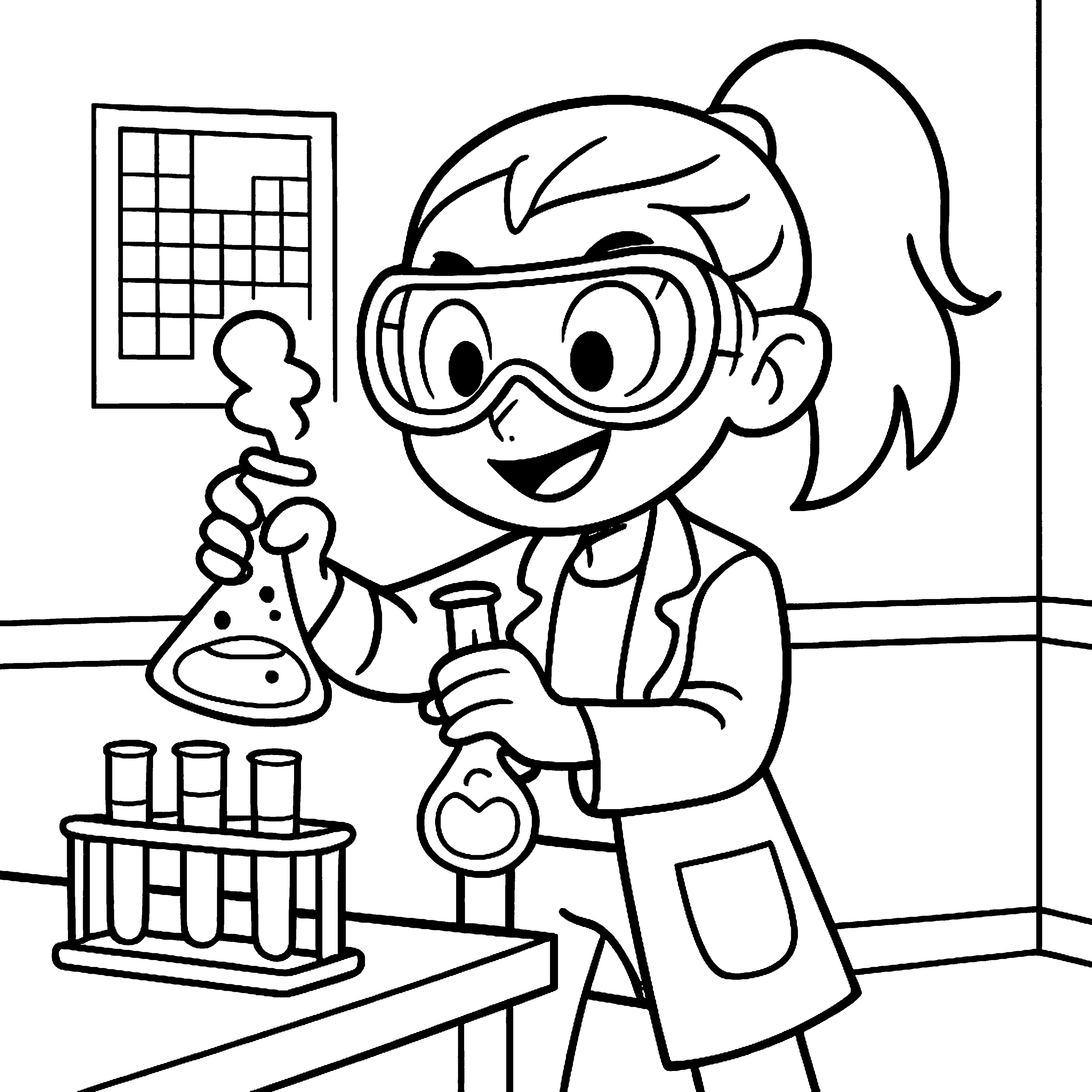 Girls in STEM Coloring Book for Kids Example Image 2