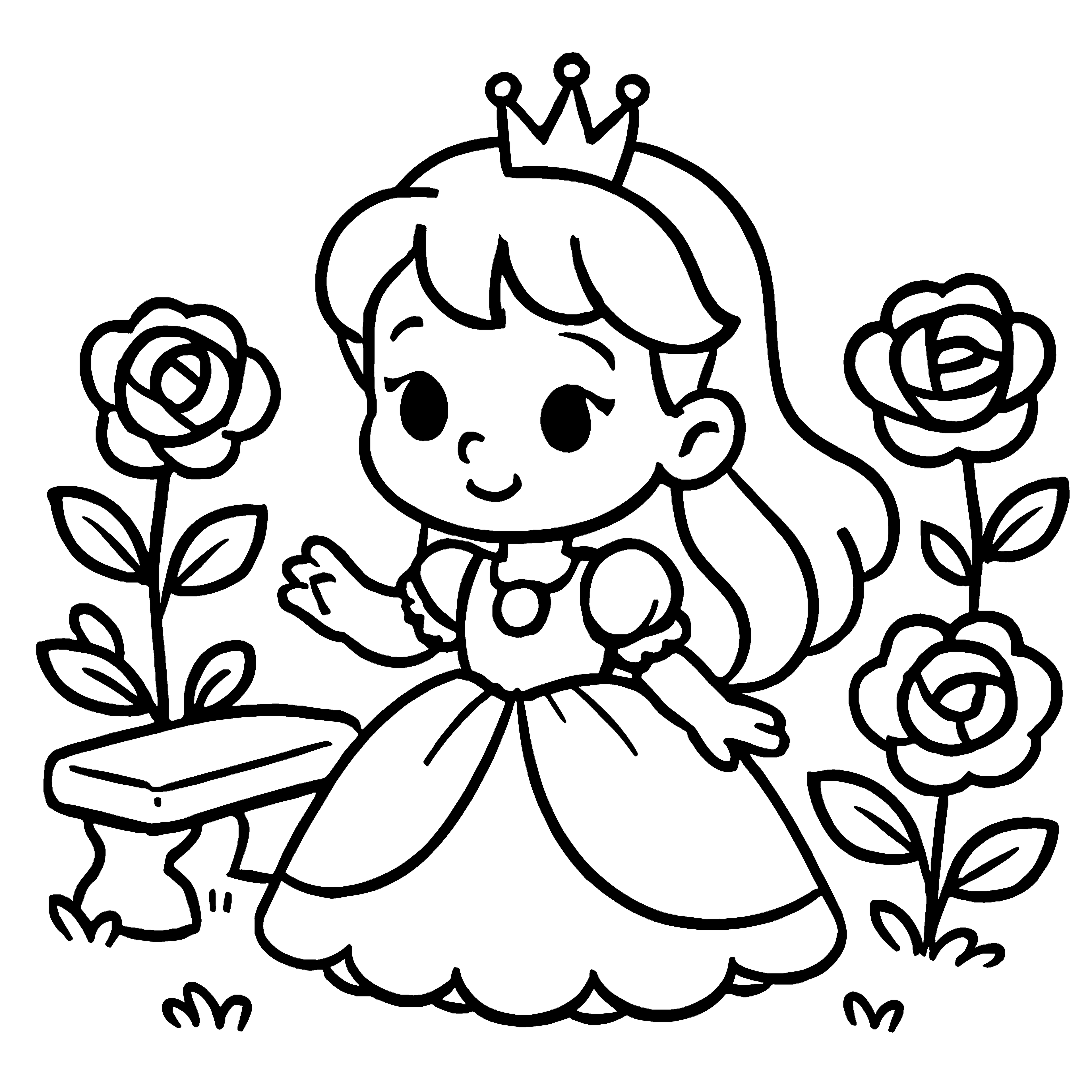 Royal Princess Ball Coloring Book for Kids Example Image 1