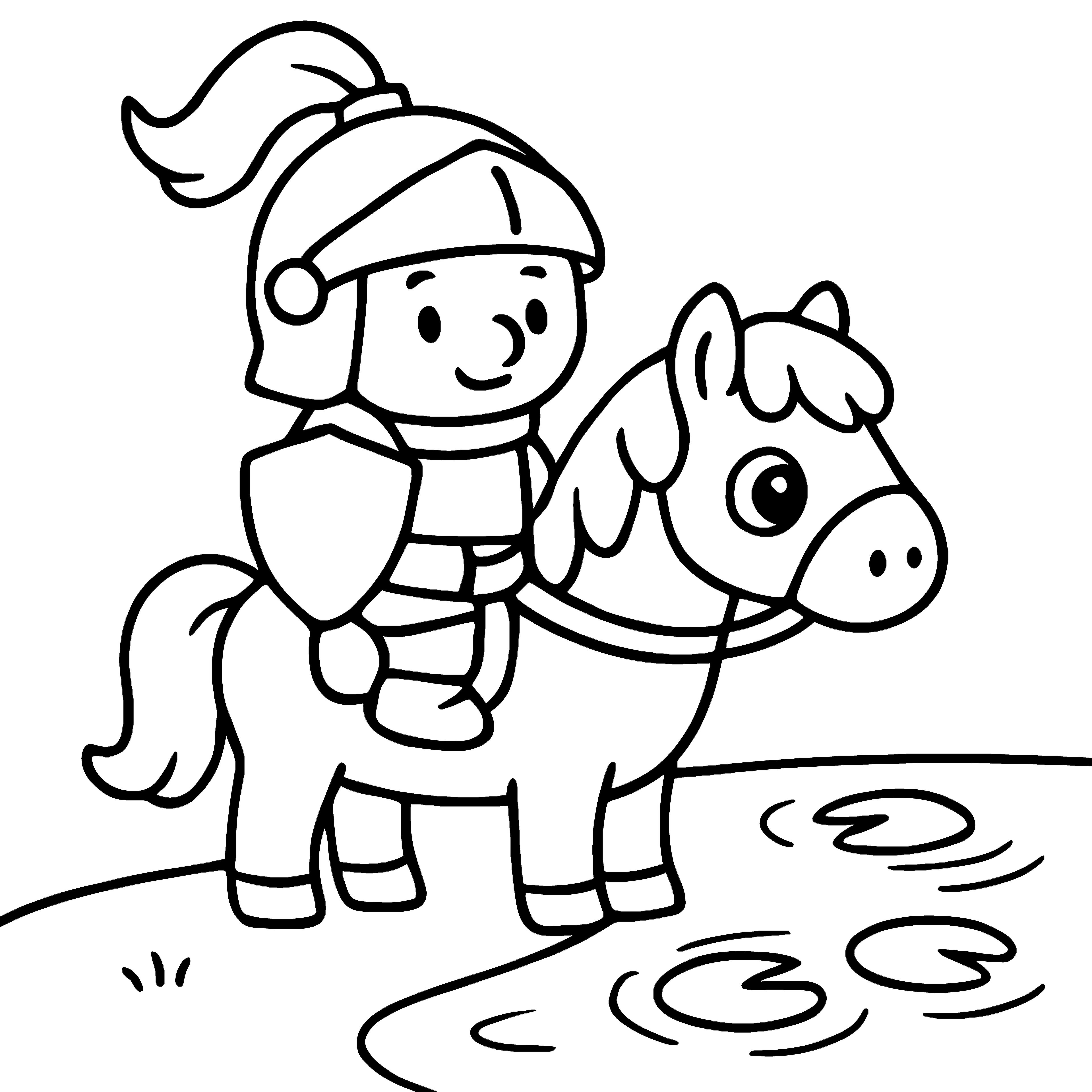 Little Knights Coloring Book for Kids Example Image 1