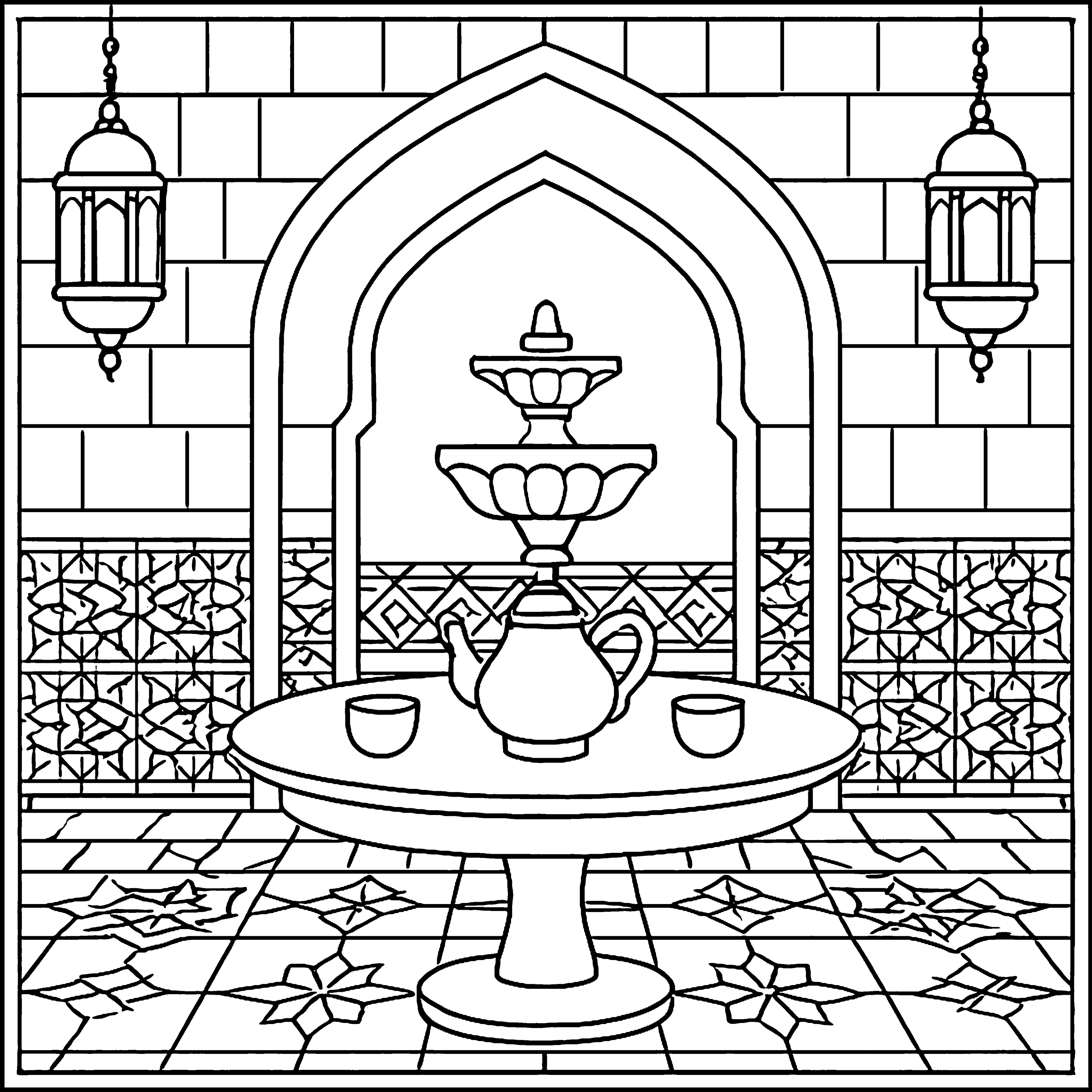 Zellige Patterns  Moroccan Design Coloring Book Example Image 3
