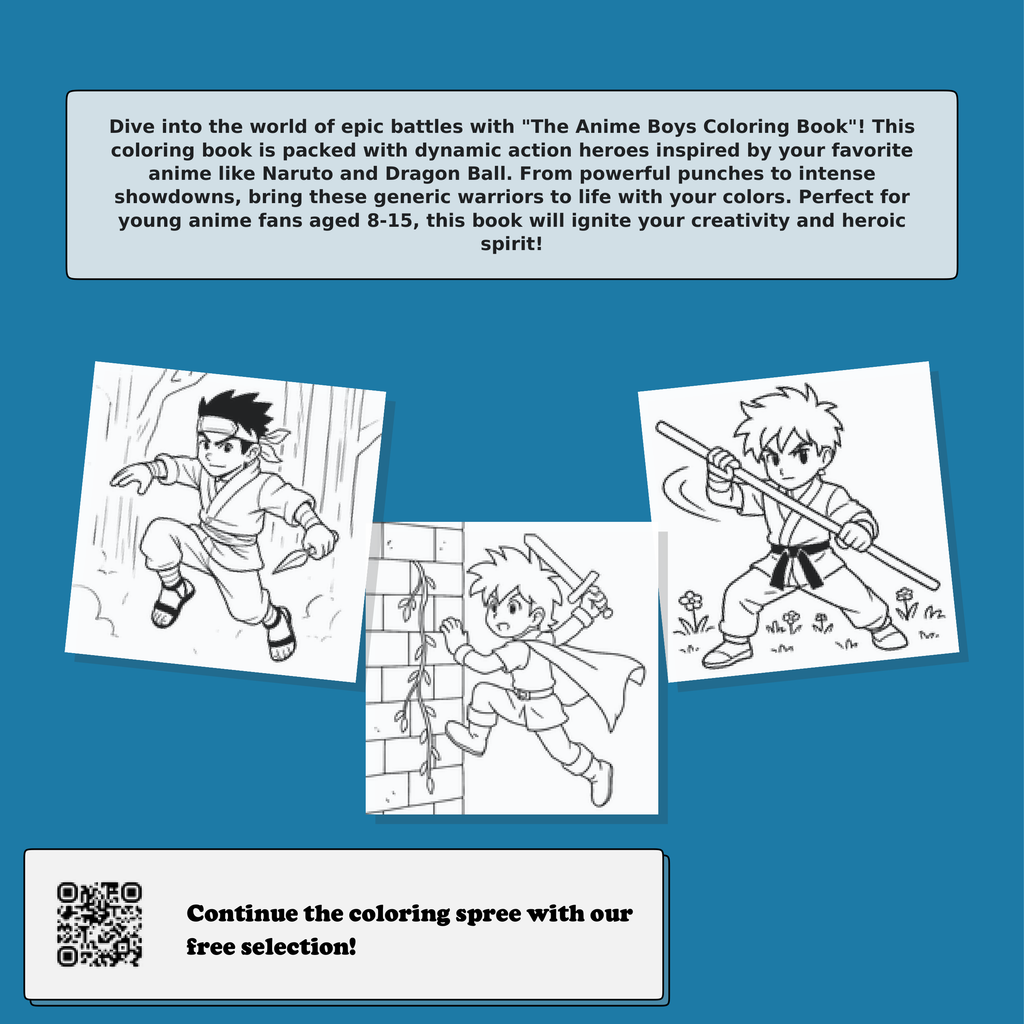 The Anime Boys Coloring Book Back Cover