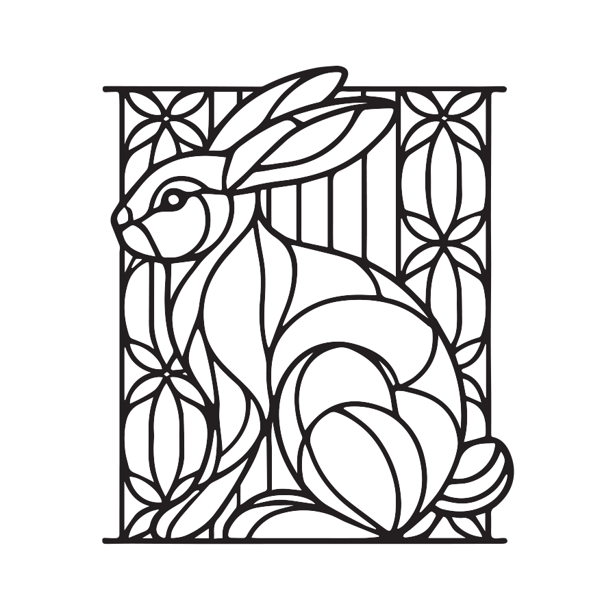 Stained Glass Animals Coloring Book - colorbookstore