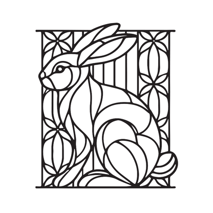 Stained Glass Animals Coloring Book