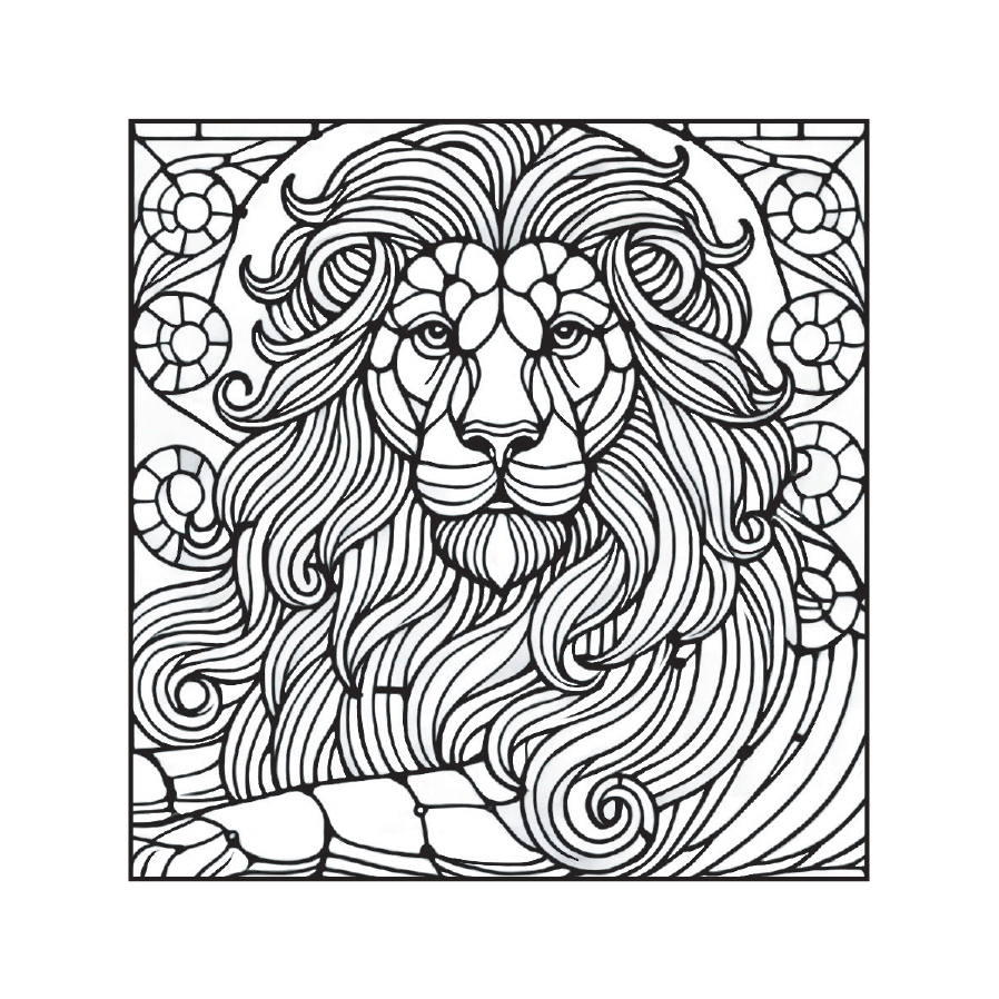 Stained Glass Animals Coloring Book - colorbookstore