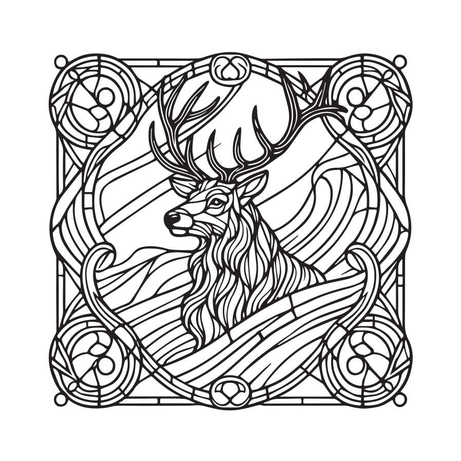 Stained Glass Animals Coloring Book - colorbookstore