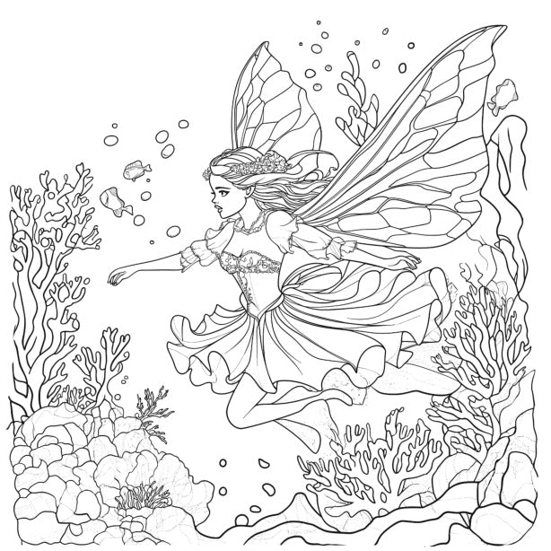 Angels and Elves Coloring Book