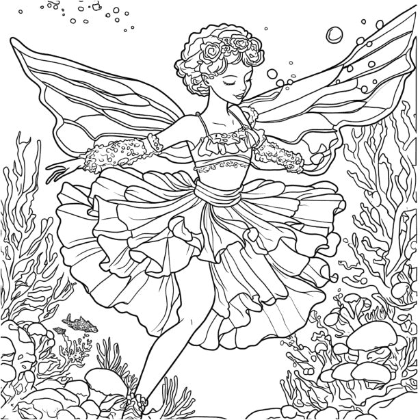Angels and Elves Coloring Book