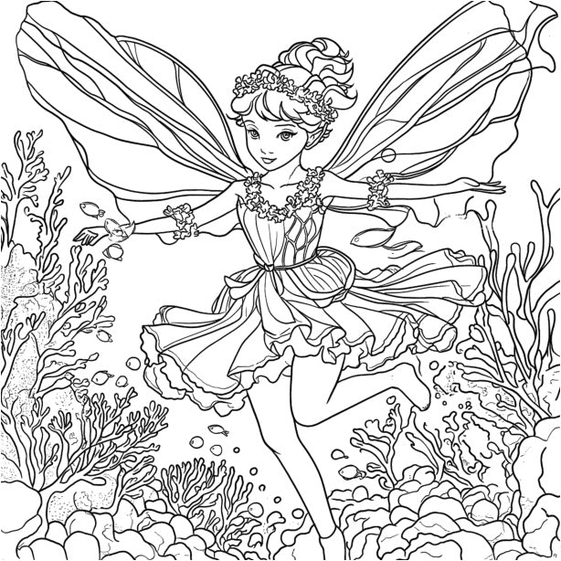 Angels and Elves Coloring Book