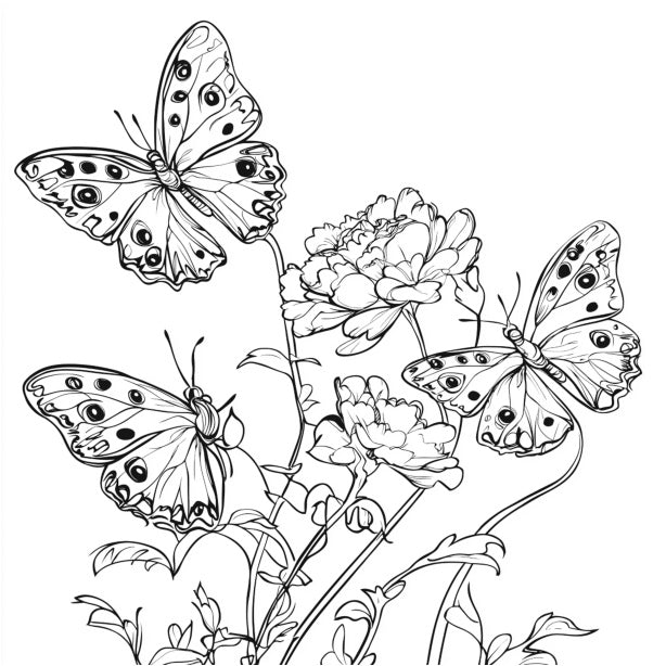 Butterflies Coloring Book