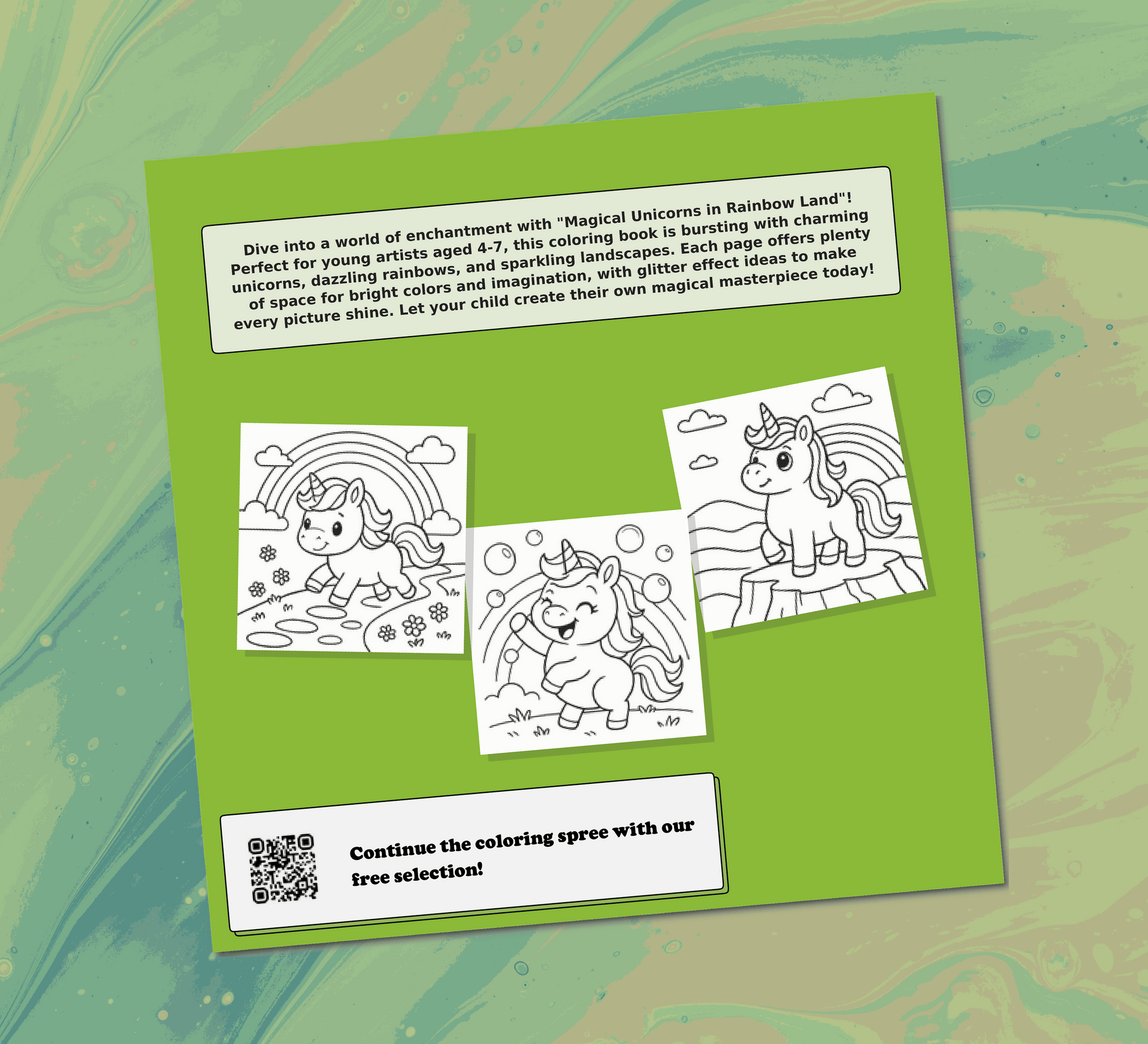 Magical Unicorns In Rainbow Land Back Cover
