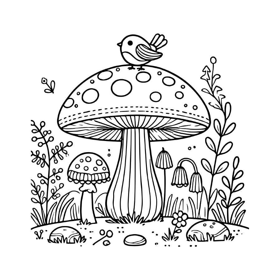 Mushroom Coloring Book - colorbookstore