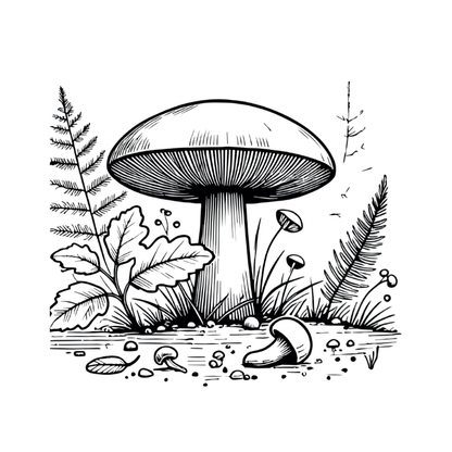 Mushroom Coloring Book