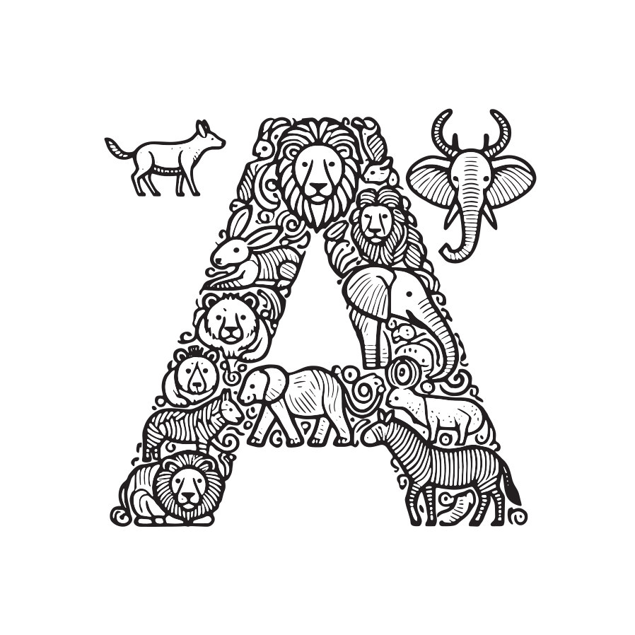 Alphabet Animals Coloring Book